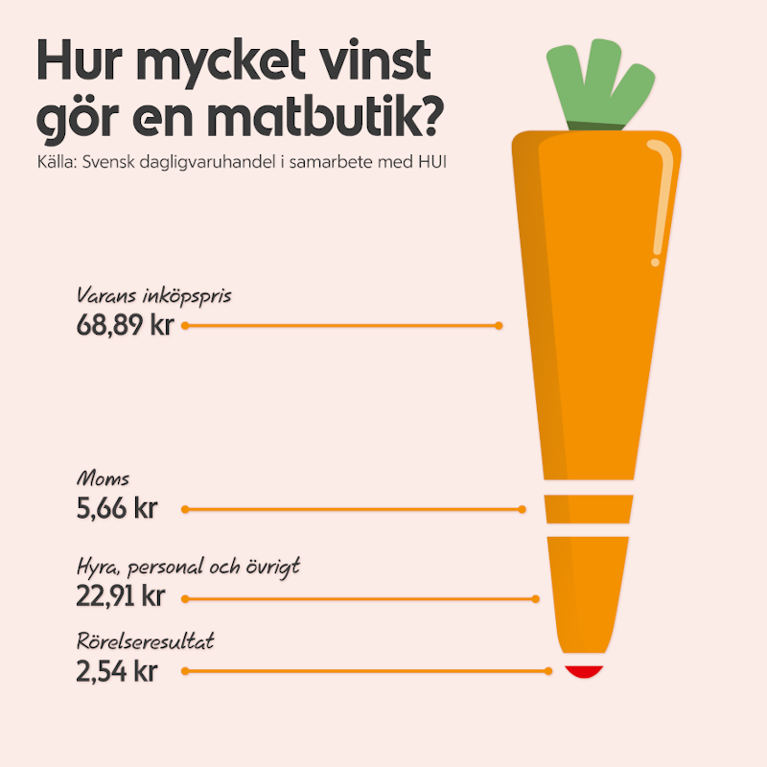 Hur mycket vinst gör en matbutik?